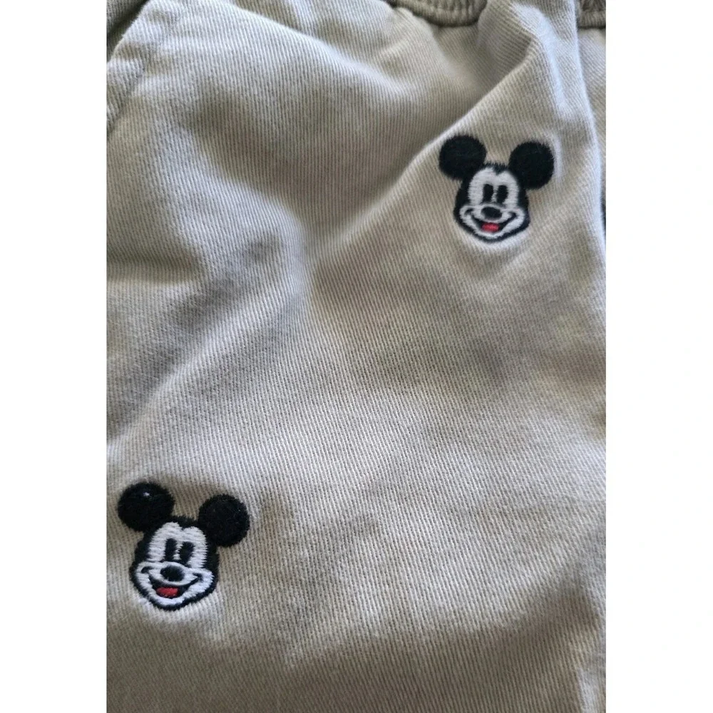 Janie and Jack Disney Vacation Mickey Mouse Khaki Twill Pant Embroidered 12-18 M